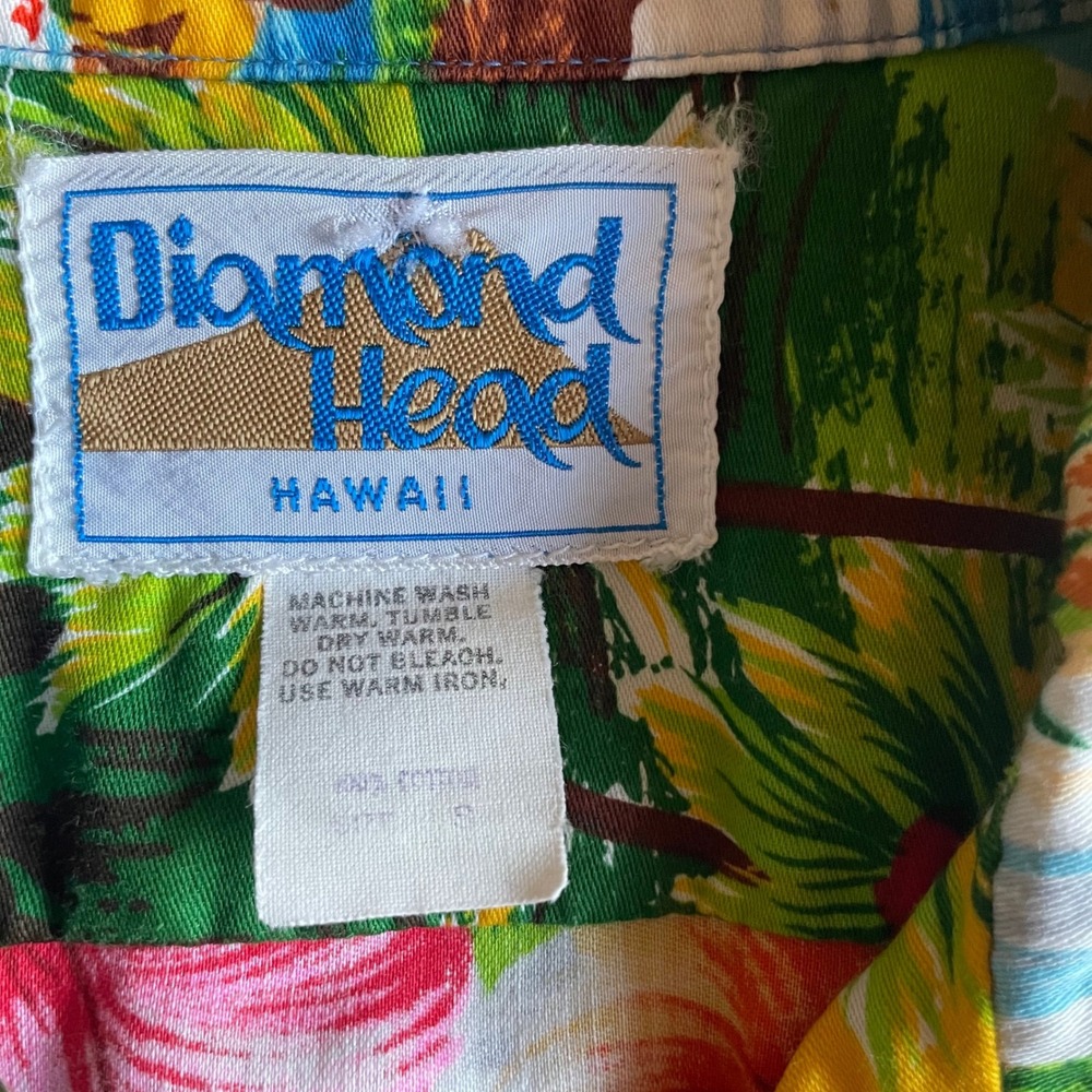 Diamond Head Hawaiian Shirt Men's Small All Over Print Island Sailboat Floral - Picture 6 of 6